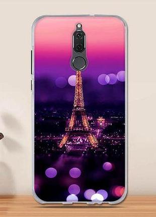 Силиконовый чехол бампер для huawei mate 10 lite с картинкой париж ночью