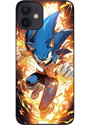 Силиконовый чехол бампер epik для iphone 12 mini с картинкой соник