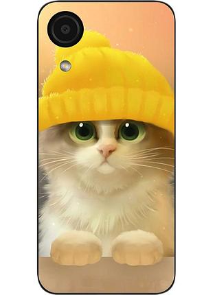 Силиконовый чехол для samsung a03 core galaxy a032f с картинкой кот