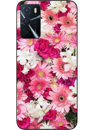 Силиконовый чехол бампер для oppo a54s с картинкой нежные цветы