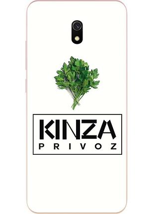 Антибрендовый силіконовий чохол для xiaomi redmi 8a з картинкою kinza privoz