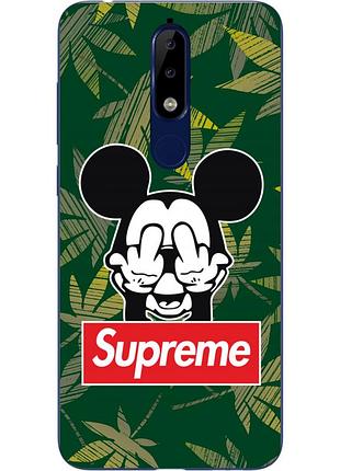 Чехол силиконовый для nokia 5.1 2018 с картинкой микки supreme