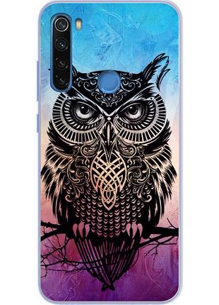 Чехол силиконовый для xiaomi redmi note 8t с картинкой сова