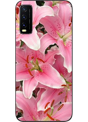 Силіконовий чохол для vivo y20 з картинкою лілії