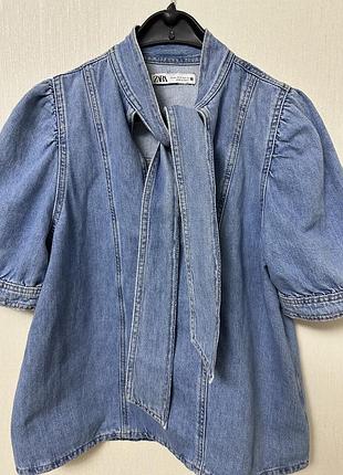 Zara джинсовая рубашка 5