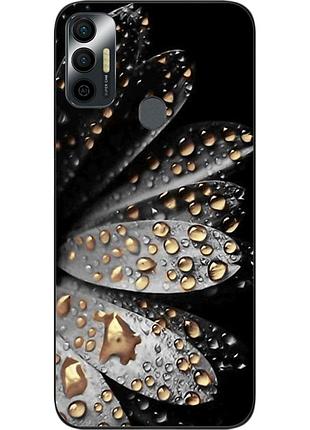 Силиконовый чехол для tecno spark 7 с картинкой цветок