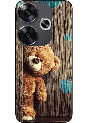 Бампер силиконовый чехол epik для xiaomi poco f6 с картинкой мишка