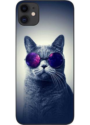 Силіконовий чохол epik для iphone 11 з картинкою сірий кіт