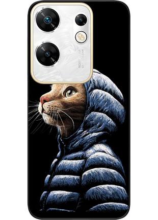 Бампер силиконовый чехол epik для infinix zero 30 4g с картинкой кот в куртке