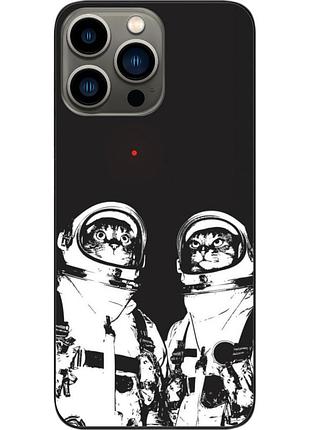 Силиконовый чехол бампер epik для iphone 13 pro max с картинкой космонавты коты