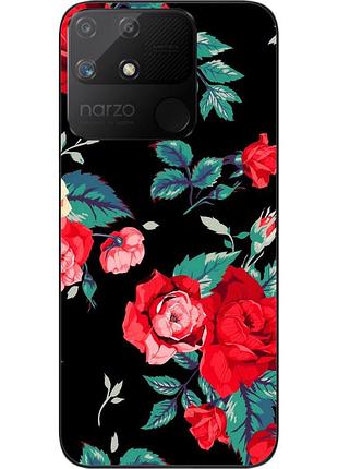 Силиконовый чехол бампер epik для realme narzo 50a с картинкой розы