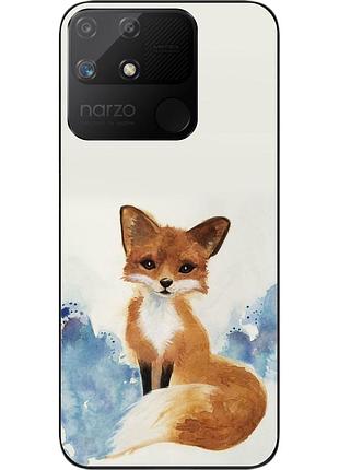 Силиконовый чехол epik для realme narzo 50a с картинкой лиса