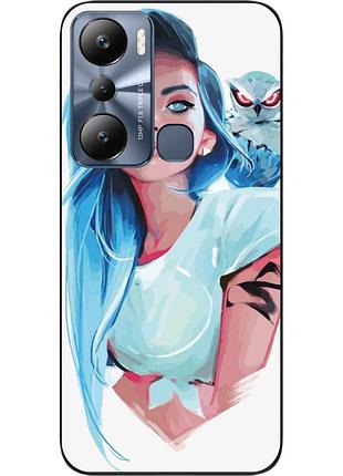 Силіконовий чохол epik для infinix hot 20i з картинкою дівчина із совою