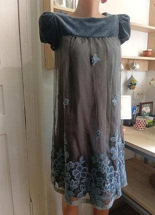 Святкова/нарядна  віскозна сукня для панночки monnalisa chic, made in italy, size s