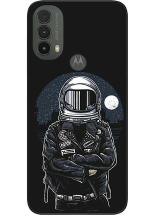 Силиконовый чехол бампер epik для motorola moto e30 с картинкой космонавт и луна