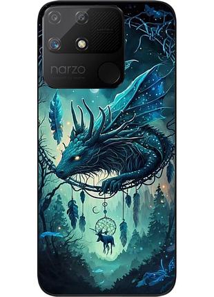 Силиконовый чехол бампер epik для realme narzo 50a с картинкой дракон и ловец снов