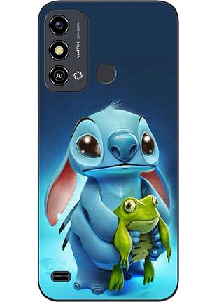 Силиконовый чехол бампер для zte blade a53 с картинкой стич