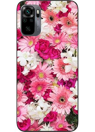 Силіконовий чохол бампер для xiaomi redmi note 10 з картинкою ніжні квіти