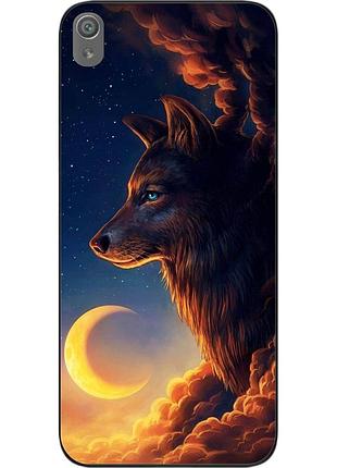 Бампер силиконовый чехол для sony xperia xa с картинкой волк и луна