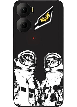 Силиконовый чехол бампер epik для zte nubia neo 3 5g с картинкой космонавты коты
