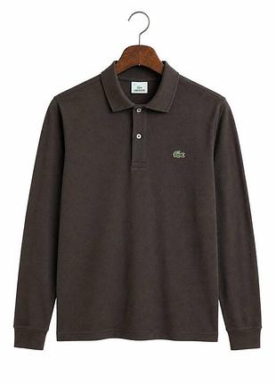 Лонгслів-поло lacoste оригінал polo красива лакоста s-m коричневе