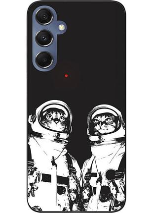 Силіконовий чохол бампер epik для samsung m54 5g galaxy m546b з картинкою космонавти котів