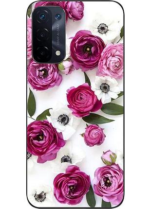 Силиконовый чехол бампер epik для oppo a54 5g с картинкой цветы