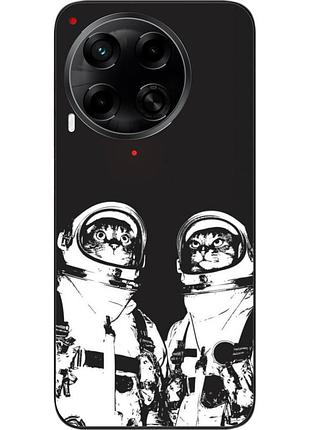 Силиконовый чехол бампер epik для tecno camon 30 (cl6) с картинкой космонавты коты