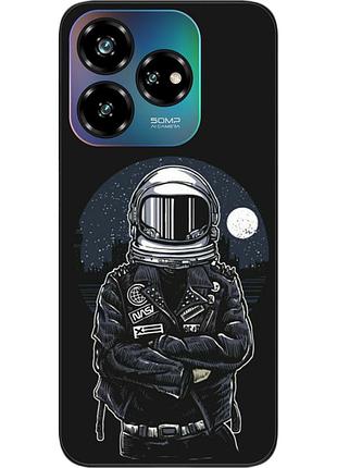 Силиконовый чехол бампер epik для zte nubia v60 design с картинкой космонавт и луна