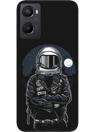 Силіконовий чохол бампер epik для oppo a96 4g з картинкою космонавт і місяць