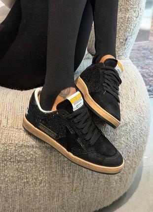 Чорні кеди з блискітками golden goose