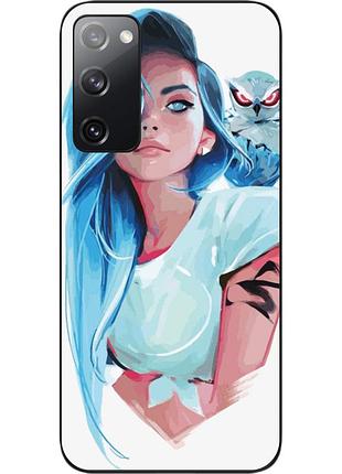 Силиконовый чехол epik для samsung galaxy s20 fe с картинкой девушка с совой