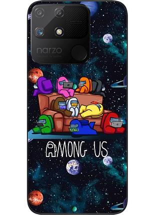 Силиконовый чехол epik для realme narzo 50a с картинкой among us команда