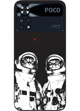 Силіконовий чохол бампер epik для xiaomi poco x4 pro 5g з картинкою космонавти котів
