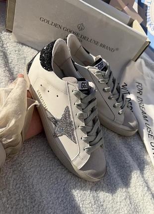 Кросівки golden goose superstar silver 🤍 2