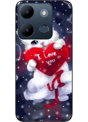 Силіконовий чохол epik для infinix smart 7 з картинкою котик із серцем