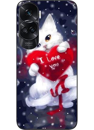 Силіконовий чохол epik для honor 90 lite з картинкою котик із серцем