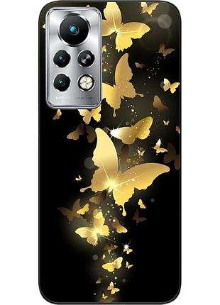 Силіконовий чохол epik для infinix note 11 pro з картинкою золоті метелики