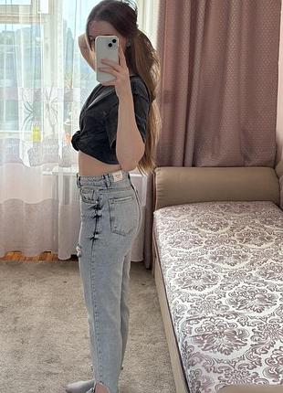 Джинси сині mom рвані 5