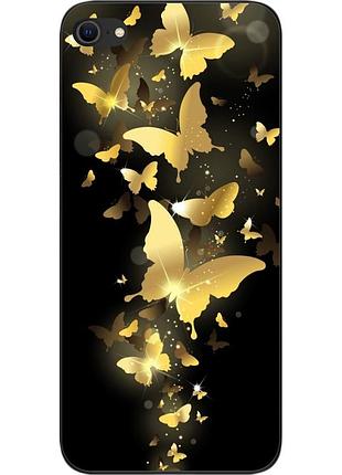 Силіконовий чохол для iphone 7 з картинкою золоті метелики