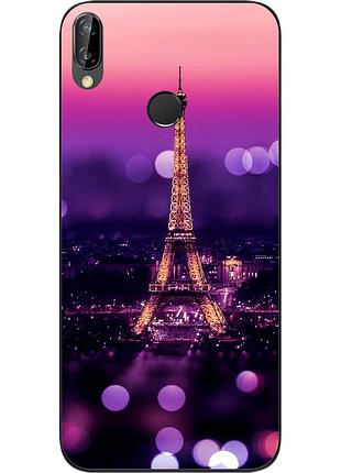 Бампер силиконовый чехол для huawei p20 lite с картинкой париж ночью