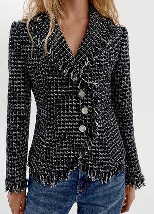 Блейзер жіночий з бахромою zara new