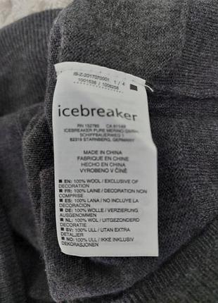 Вовняний джемпер пуловер іcebreaker кольору сірий графіт 8