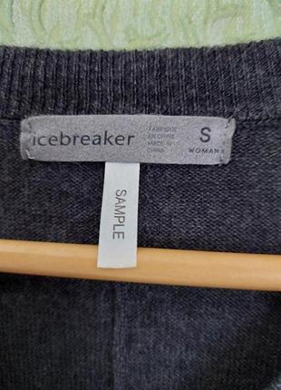 Вовняний джемпер пуловер іcebreaker кольору сірий графіт 7