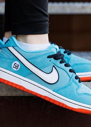 Женские кроссовки nike sb dunk low голубые кожаные кеды на весну лето найк сб данк лоу модные демисезонные кроссы из текстиля