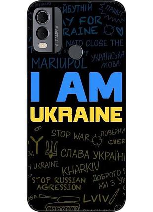 Силиконовый чехол epik для nokia c22 с картинкой украина надписи