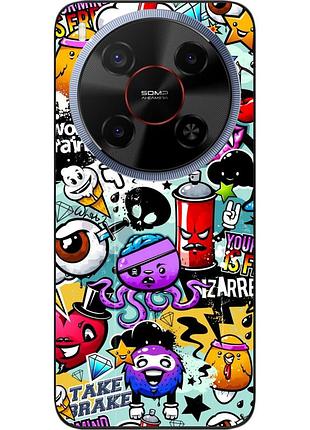 Силиконовый чехол epik для zte nubia v70 max с картинкой стикеры