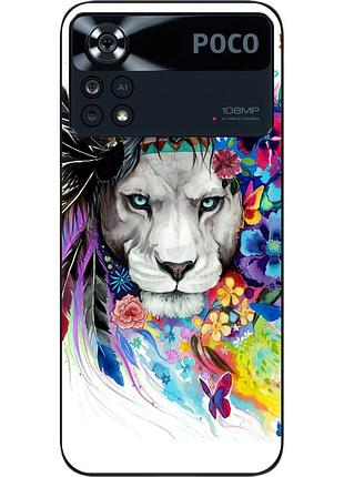 Силіконовий чохол epik для xiaomi poco x4 pro 5g з картинкою лев