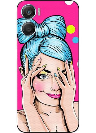 Силиконовый чехол epik для motorola g06 с картинкой девушка поп арт