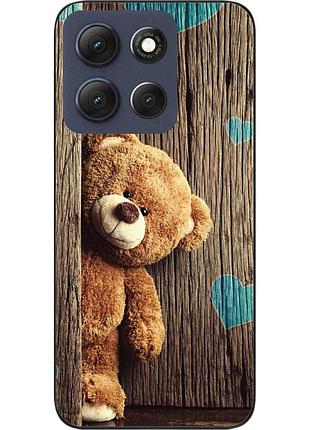 Бампер силиконовый чехол epik для motorola g86 5g с картинкой мишка